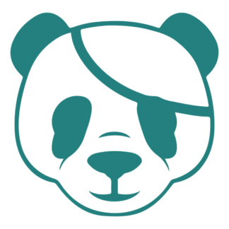 Pirate Panda Decal (Turquoise)